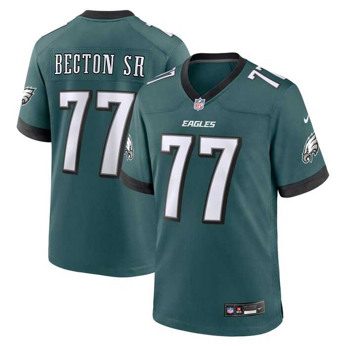 Men & Women & Youth Philadelphia Eagles #77 Mekhi Becton Sr. Midnight Green Nike Game Jersey